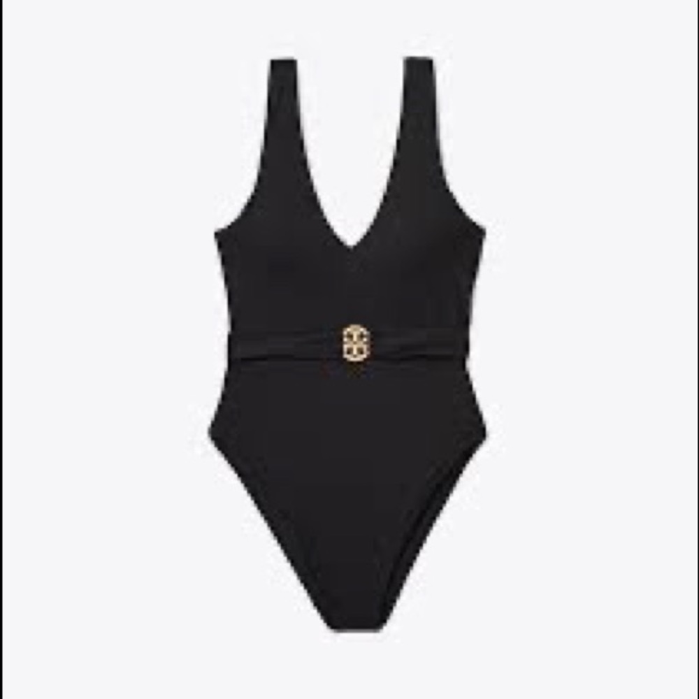 SOLD** Tory Burch
Miller Plunge Belted One-Piece Swimsuit - Small - NWT
